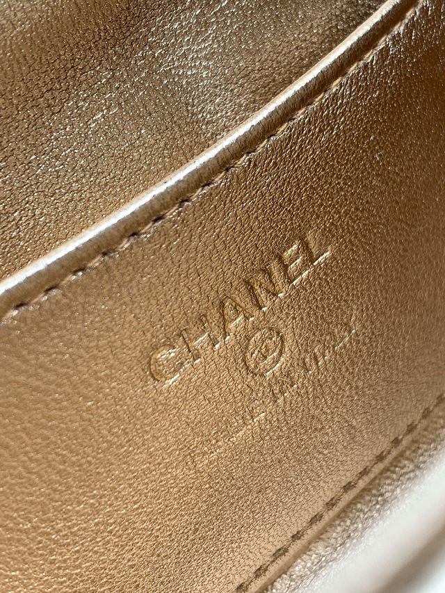 CC original calfskin clutch with chain AP4593 gold