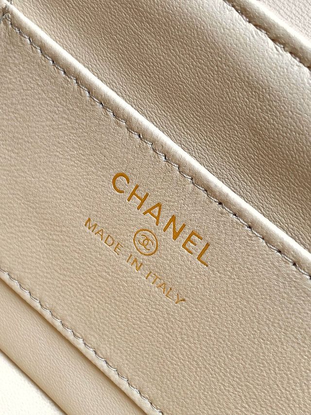 CC original calfskin mini flap bag AS4592 apricot