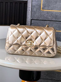 CC original calfskin mini flap bag AS4592 gold