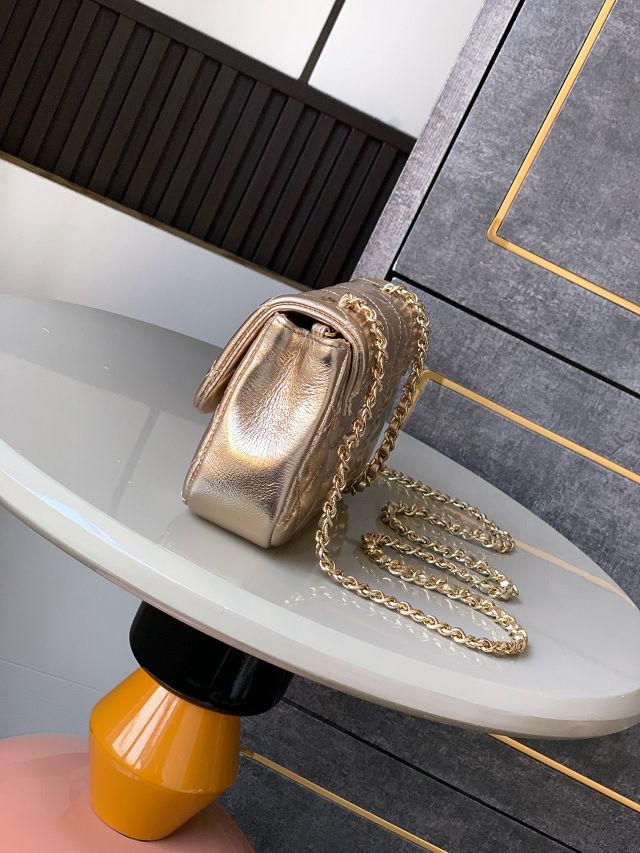 CC original calfskin mini flap bag AS4592 gold