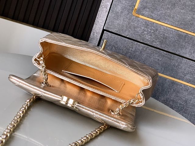 CC original calfskin mini flap bag AS4592 gold
