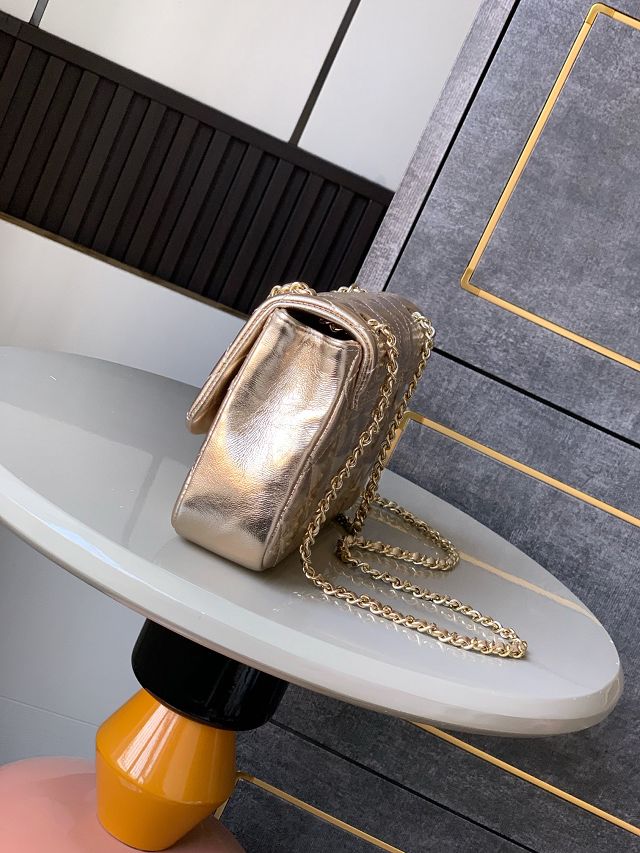 CC original calfskin small flap bag AS5485 gold