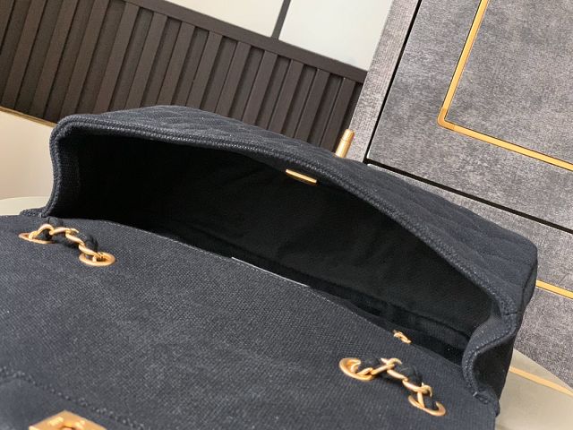 CC original fabric medium flap bag A01112 black