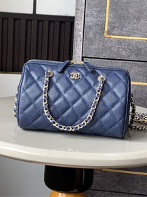 CC original grained calfskin clutch with chain AP4515 blue