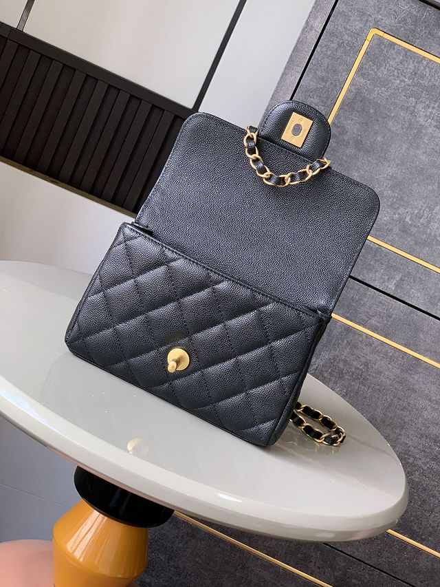 CC original grained calfskin mini flap bag AS5239 black