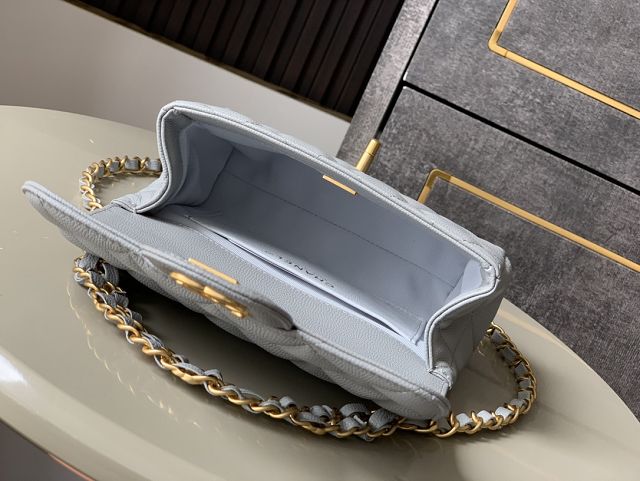 CC original grained calfskin mini flap bag AS5239 grey