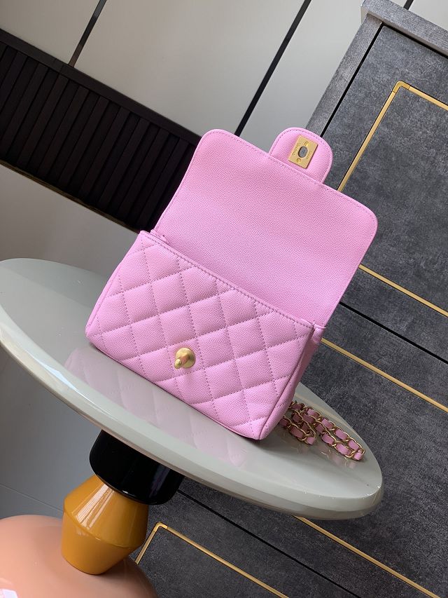 CC original grained calfskin mini flap bag AS5239 pink