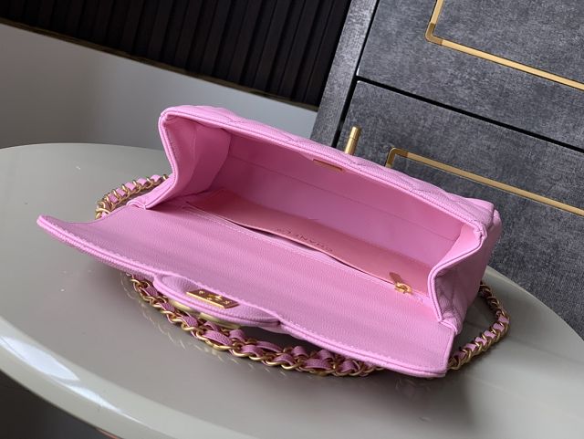 CC original grained calfskin small flap bag AS5238 pink