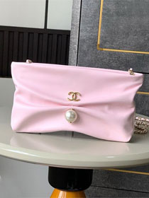 CC original lambskin clutch with chain AP4613 pink