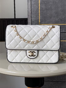 CC original lambskin flap bag AS5150 white