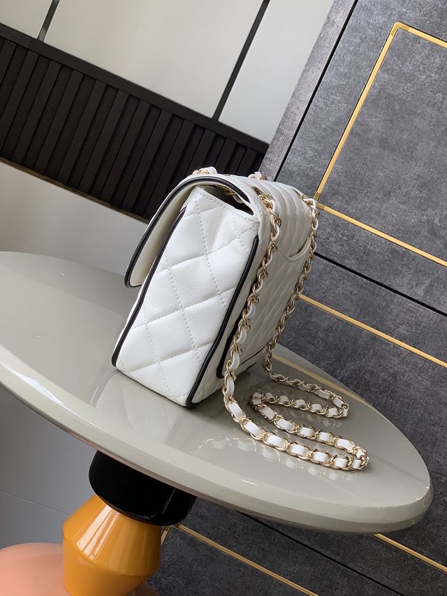 CC original lambskin mini flap bag AS5151 white