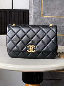 CC original lambskin mini flap bag AS5352 black 