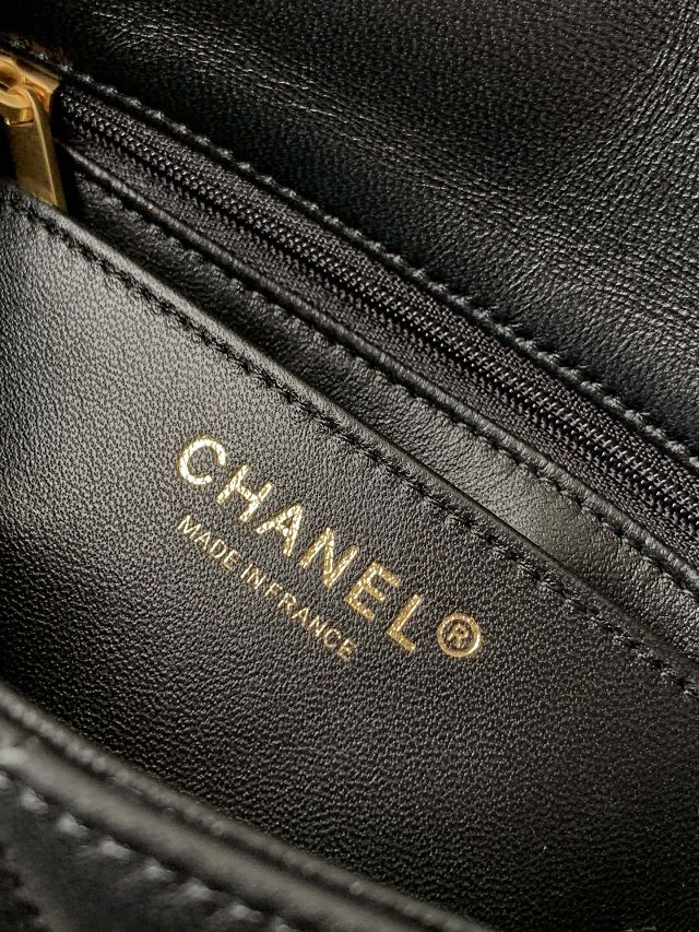 CC original lambskin mini flap bag AS5352 black 