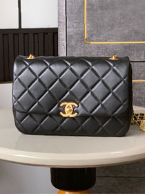 CC original lambskin small flap bag AS5351 black