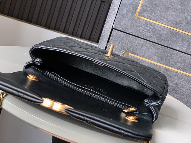 CC original lambskin small flap bag AS5351 black