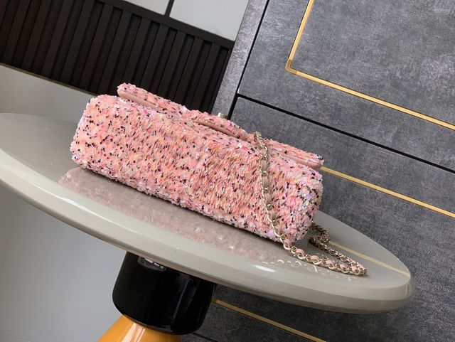 CC original sequins mini flap bag A69900 pink