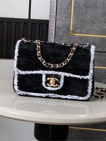 CC original sequins mini flap bag AS2090 black