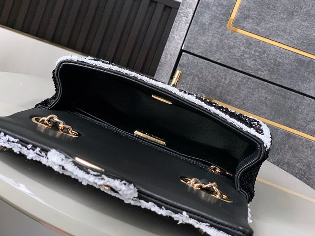 CC original sequins mini flap bag AS2090 black