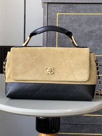 CC original suede calfskin shopping tote bag AS5635 brown&black