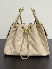 CC original grained calfskin 25 small handbag AS5293 apricot