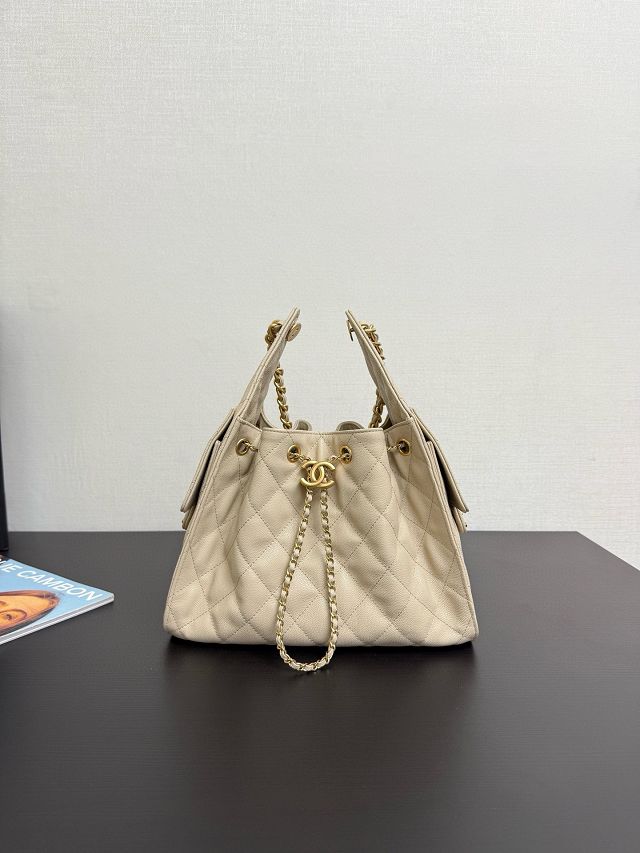 CC original grained calfskin 25 small handbag AS5293 apricot