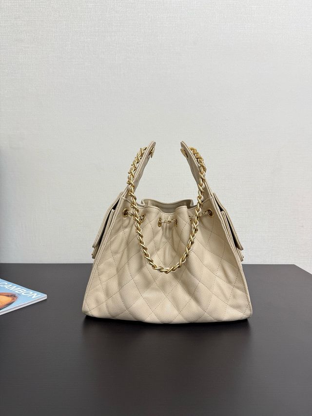 CC original grained calfskin 25 small handbag AS5293 apricot