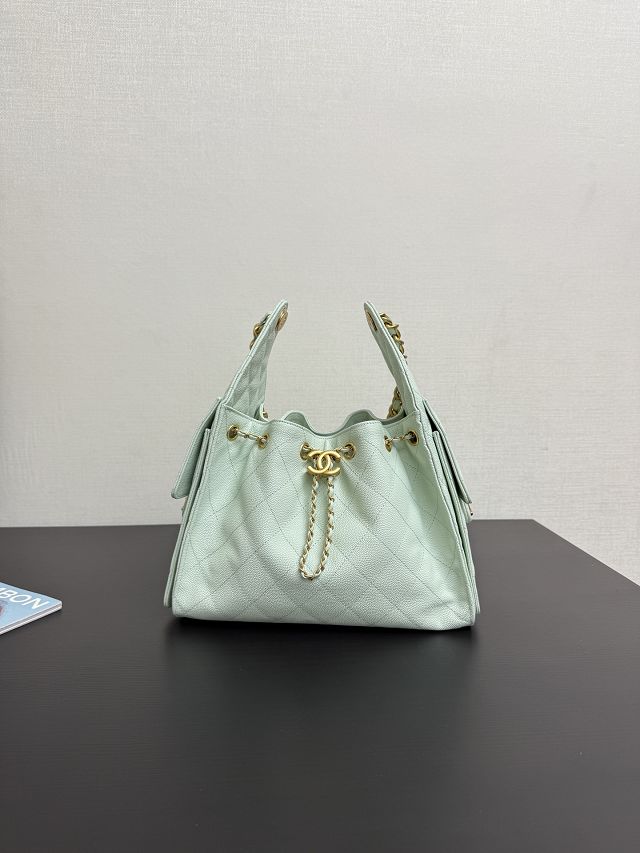 CC original grained calfskin 25 small handbag AS5293 light green