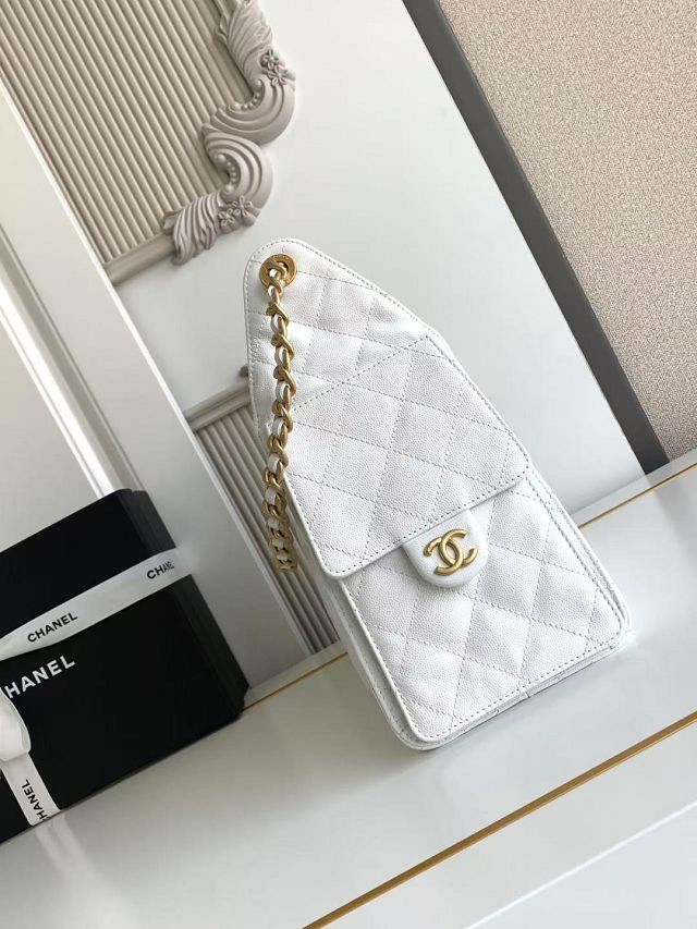 CC original grained calfskin 25 small handbag AS5293 white