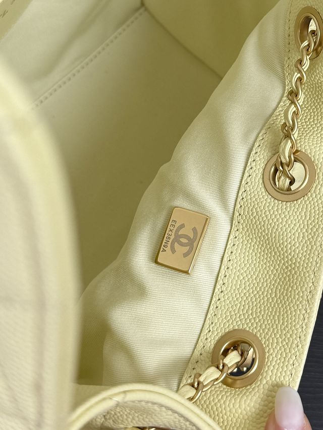 CC original grained calfskin 25 small handbag AS5293 yellow