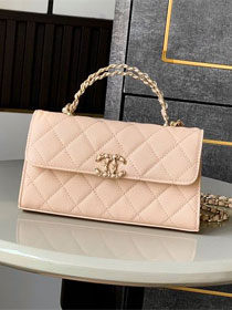 CC original grained calfskin flap phone holder AP3238 beige