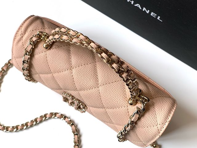 CC original grained calfskin flap phone holder AP3238 beige