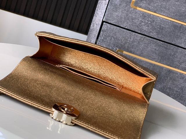 CC original grained calfskin flap phone holder AP3238 gold