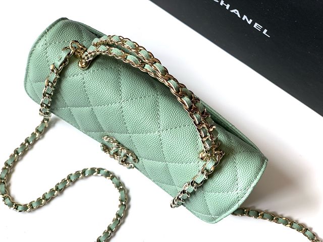 CC original grained calfskin flap phone holder AP3238 green