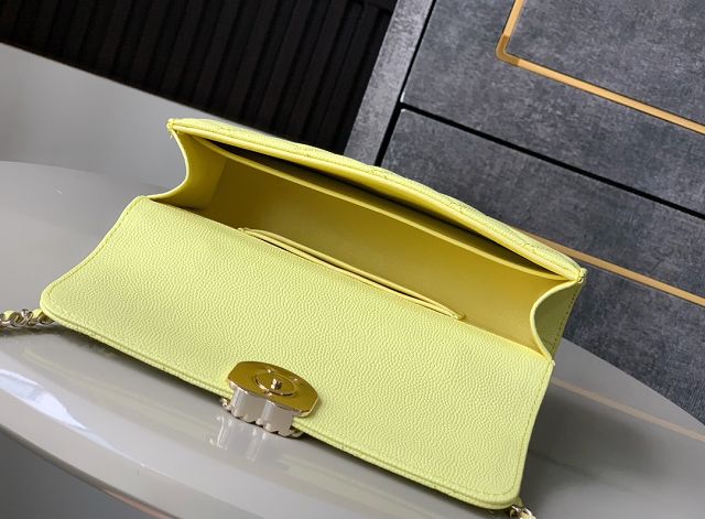 CC original grained calfskin flap phone holder AP3238 lemon yellow