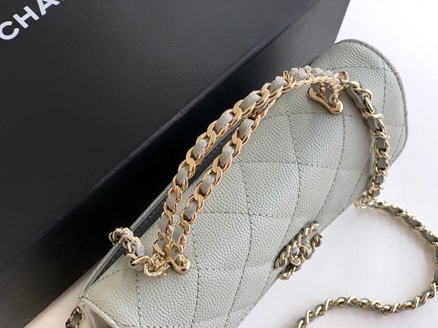 CC original grained calfskin flap phone holder AP3238 water blue