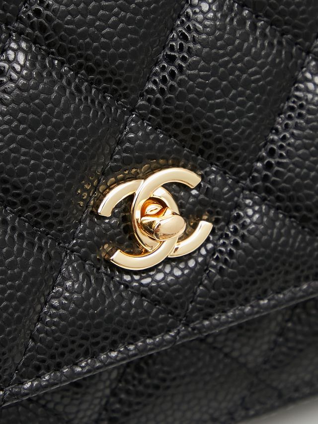 CC original grained calfskin wallet on chain AP4241 black