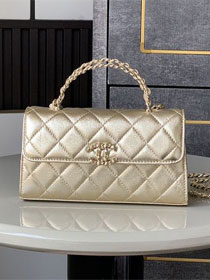 CC original lambskin flap phone holder AP3238 gold