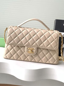 CC original lambskin medium top handle flap bag AS5356 beige