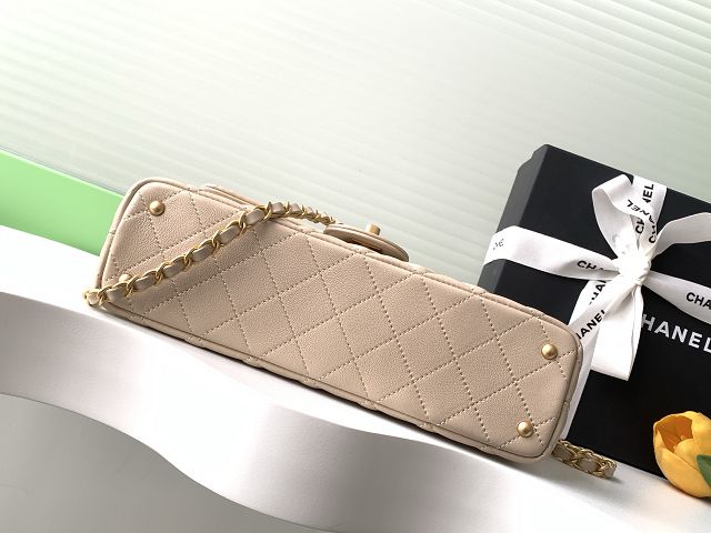 CC original lambskin medium top handle flap bag AS5356 beige