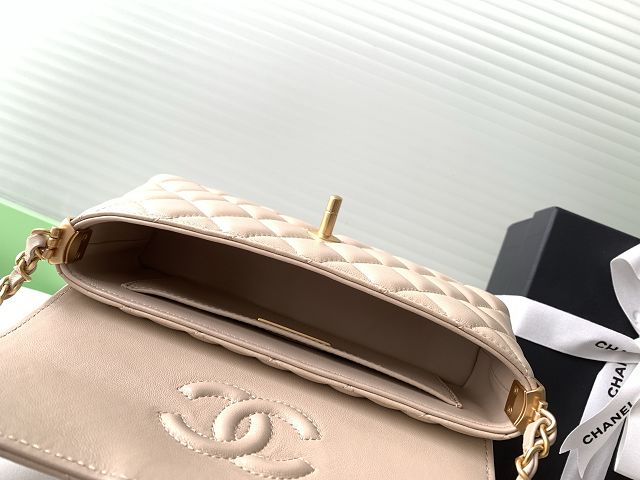 CC original lambskin mini top handle flap bag AS5354 beige