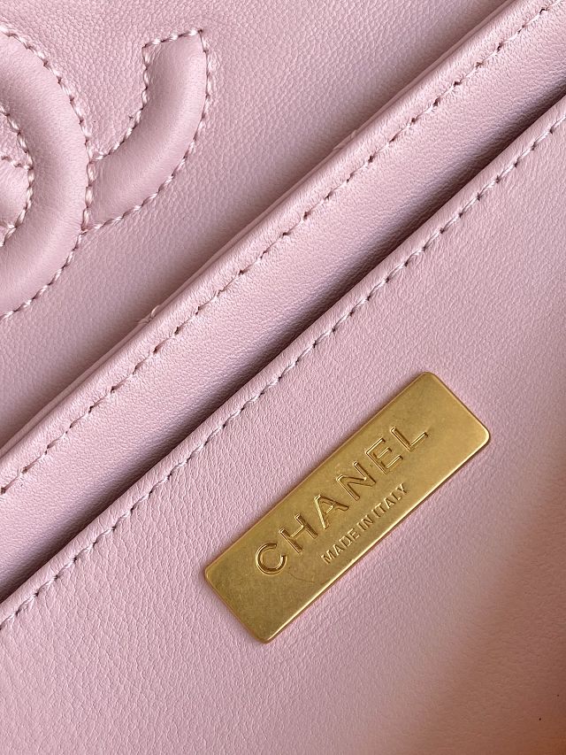 CC original lambskin mini top handle flap bag AS5354 pink