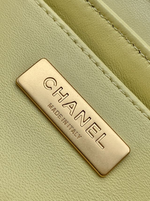 CC original lambskin mini top handle flap bag AS5354 yellow