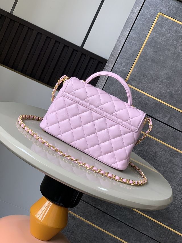 CC original lambskin small top handle flap bag AS5355 pink
