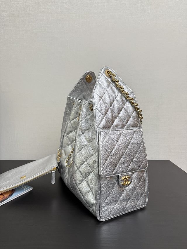 CC original grained calfskin 25 medium handbag AS5311 silver