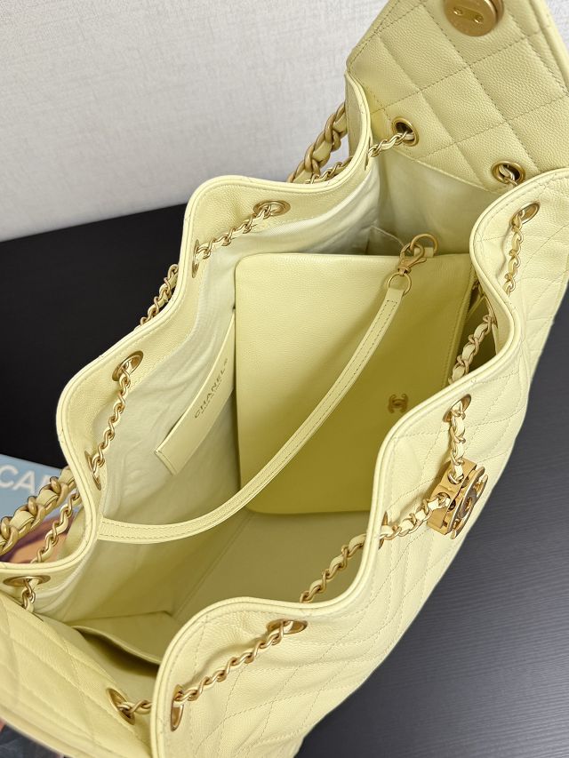 CC original grained calfskin 25 medium handbag AS5311 yellow