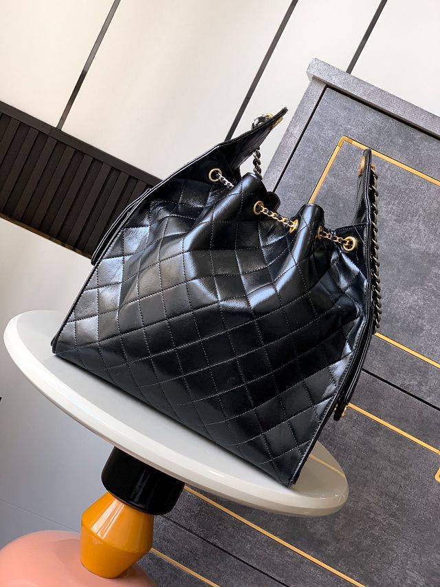 CC original shiny calfskin 25 medium handbag AS5311 black