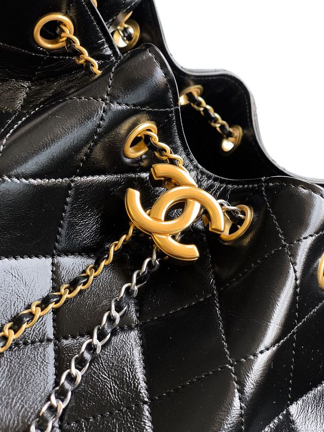 CC original shiny calfskin 25 medium handbag AS5311 black