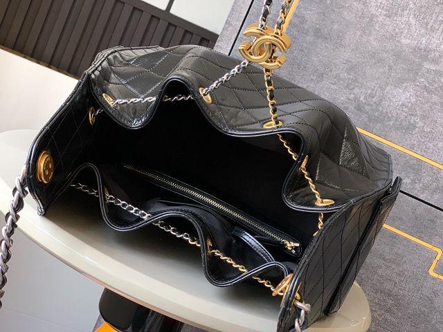 CC original shiny calfskin 25 medium handbag AS5311 black