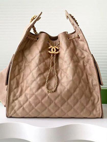 CC original grained calfskin 25 medium handbag AS5311 apricot