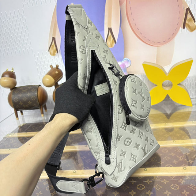 Louis vuitton original calfskin duo slingbag M14916 grey